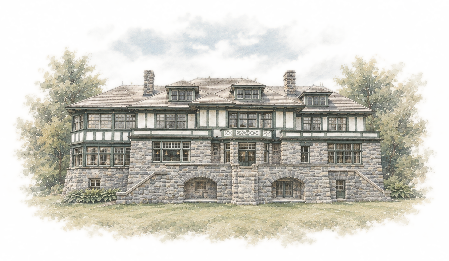 Illustration of Aberthau Mansion